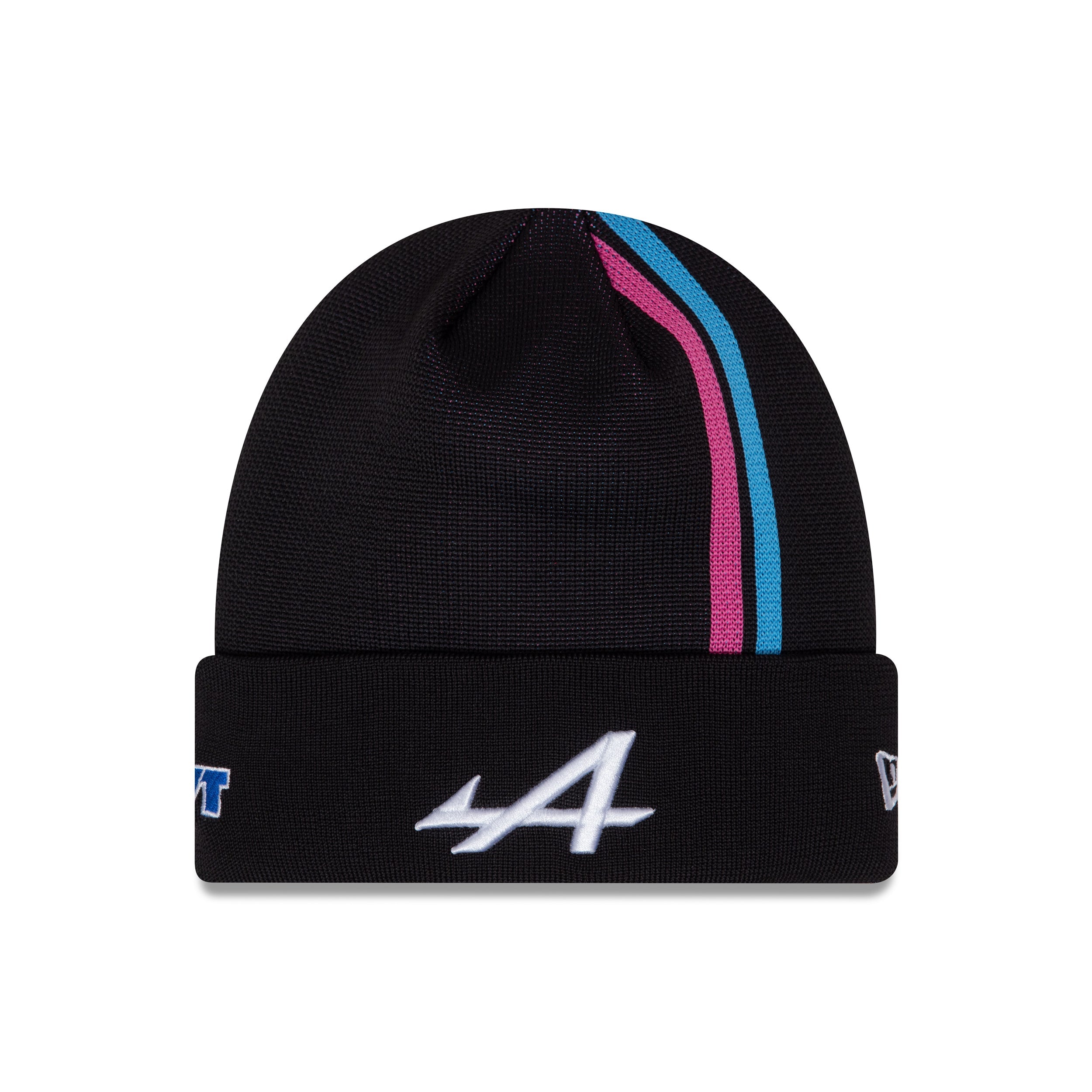 Alpine F1 Stribet Strik Beanie Voksne - Sort