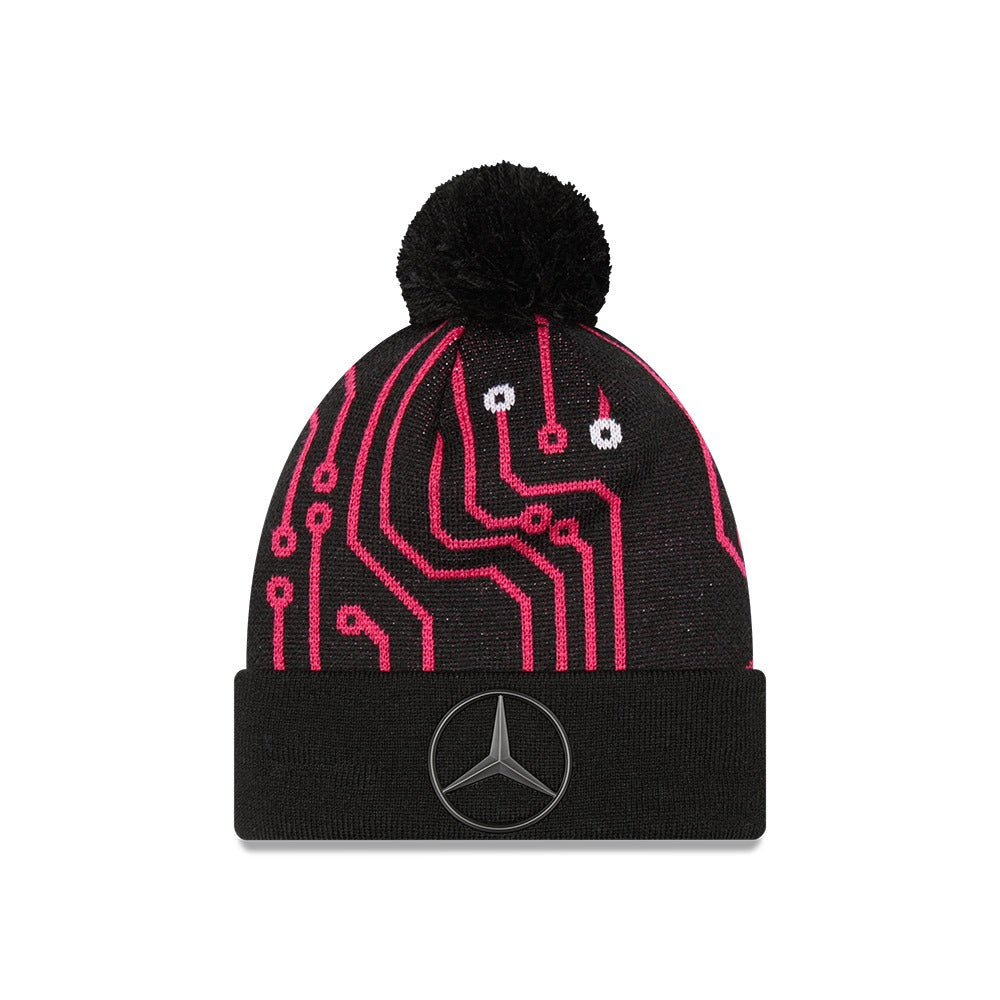 Mercedes E-Sports All Over Print Cuff Strik Bobble Beanie