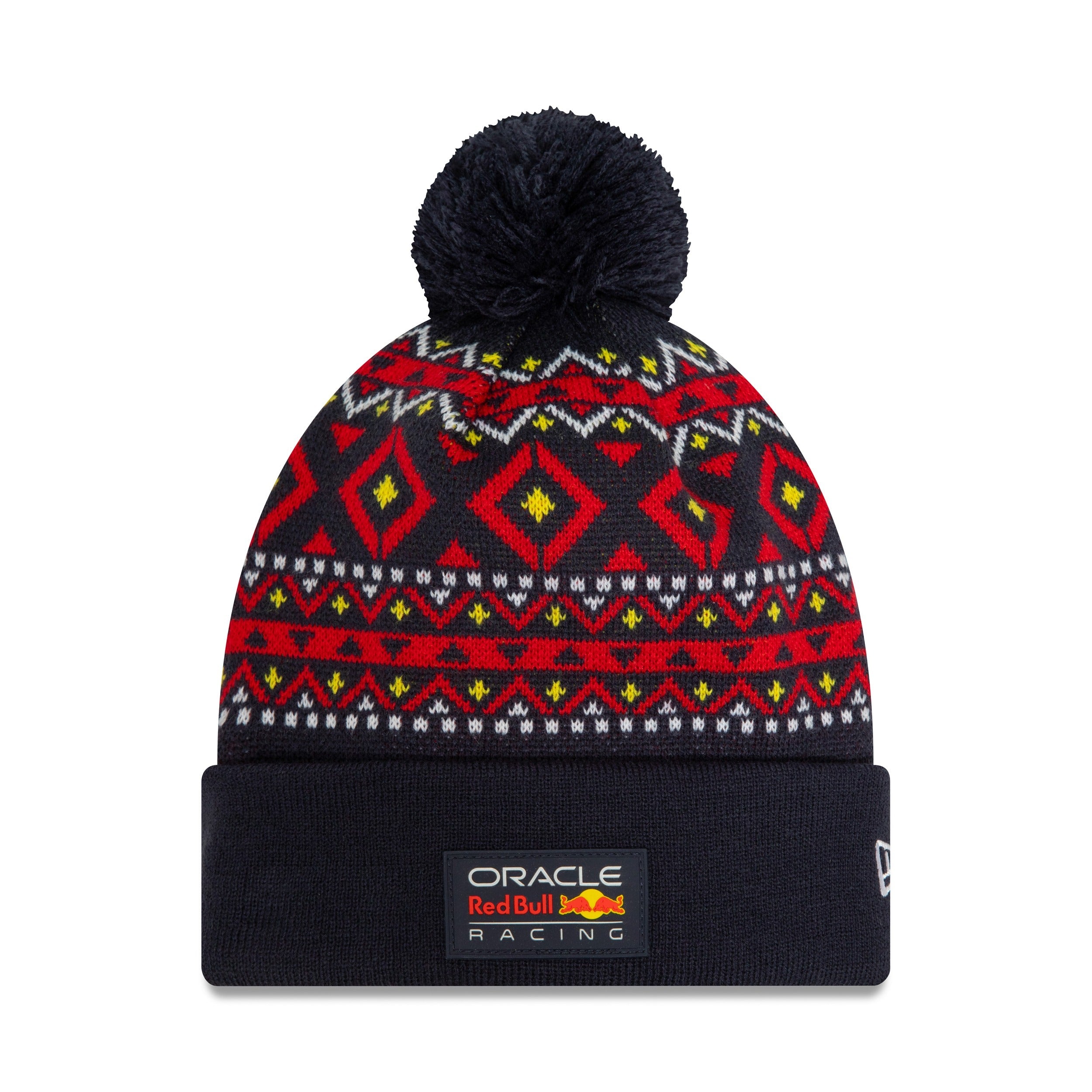 Oracle Red Bull Racing F1 2023 Team Vinter Pom Beanie Voksne - Night Sky/Scarlet/Hvid
