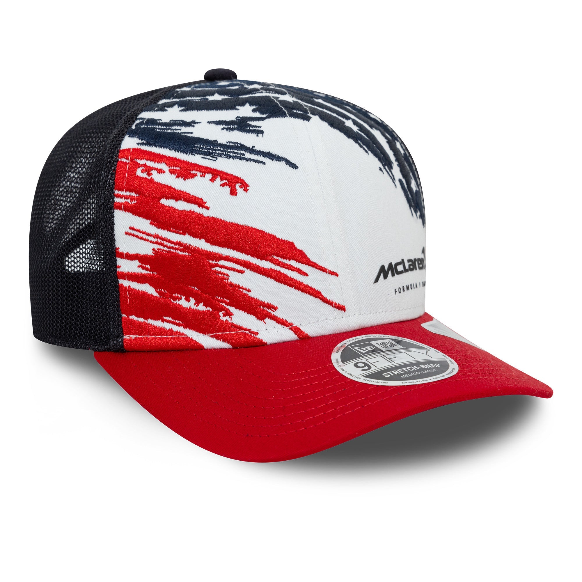 McLaren Racing F1 Austin Team 2024 9Fifty Kasket Stretch Snap Voksne - Hvid/Marineblå
