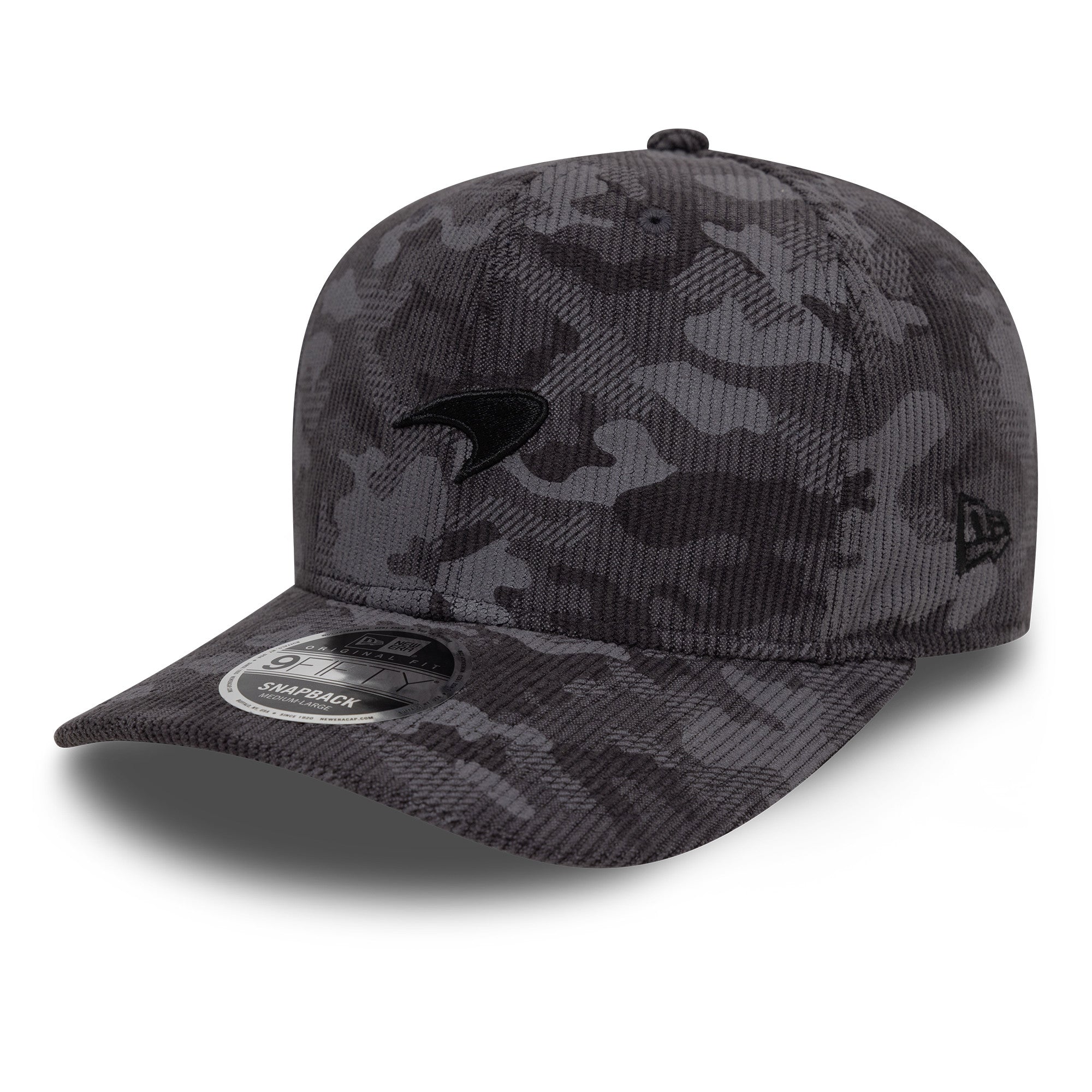 McLaren Racing F1 Cord Camo 9Fifty Kasket Pre Curve Voksne - Sort