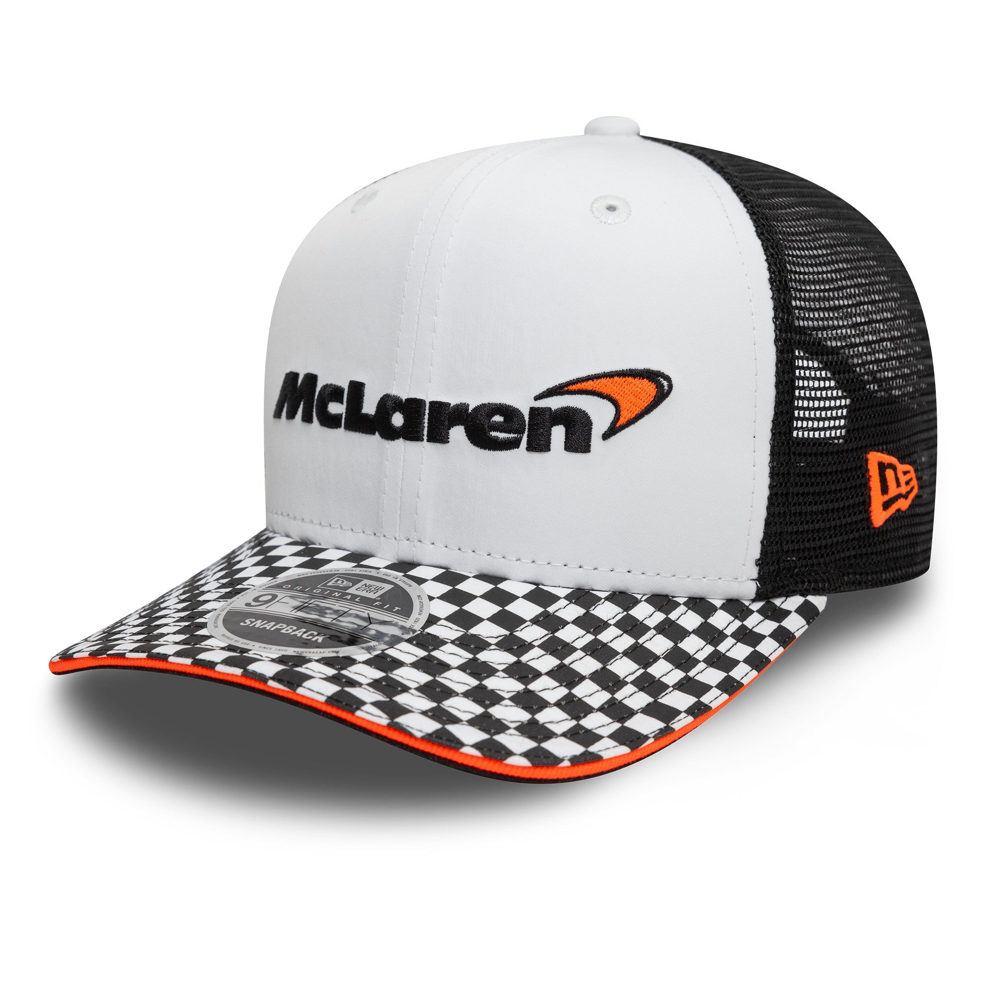 McLaren Racing F1 Ternet Skærm 9Fifty Kasket Pre Curve Voksne - Hvid