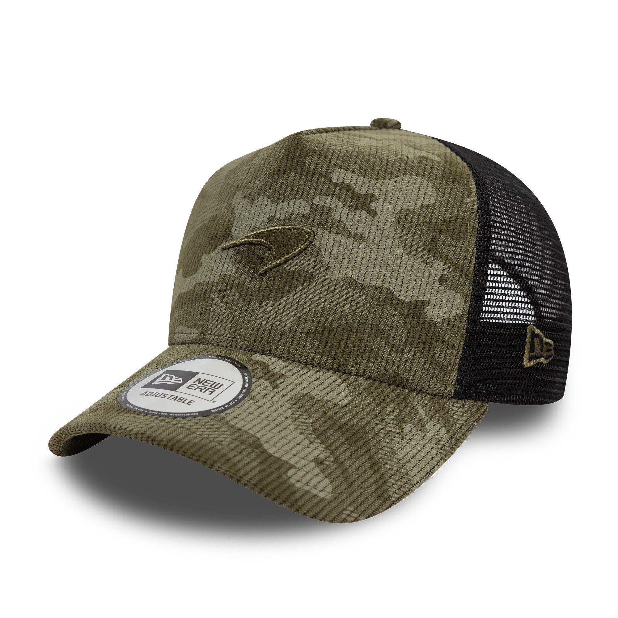 McLaren Racing F1 Cord Camo 9Forty Kasket Trucker Kasket Voksne - Ny Oliven