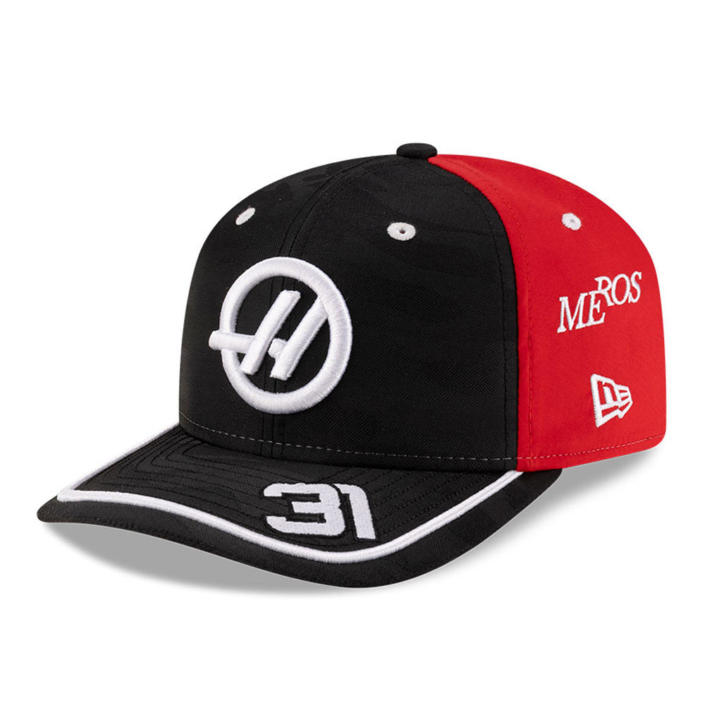 Haas F1 Team 2025 Esteban Ocon Camo 9Seventy Kasket Stretch Snap Voksne - Sort/Skarlagen