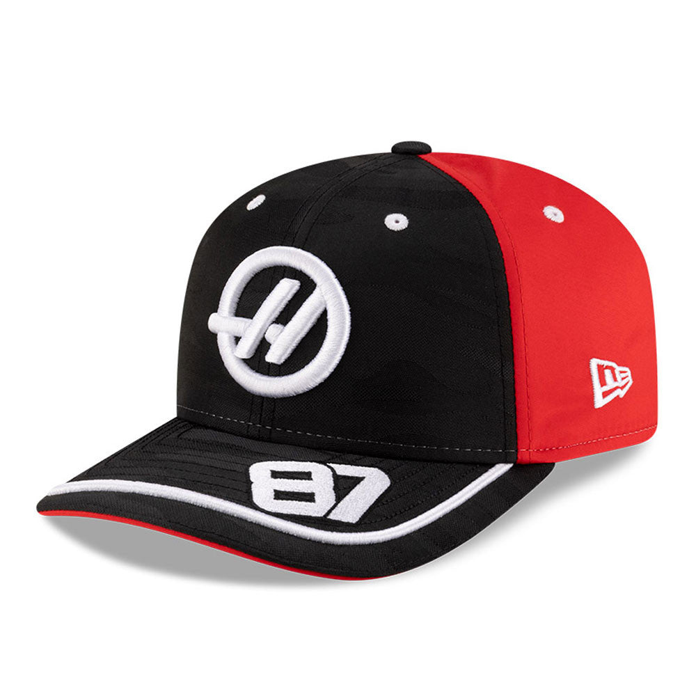 Haas F1 Team 2025 Nico Hulkenberg Camo 9Seventy Kasket Stretch Snap Voksne - Sort/Skarlagen