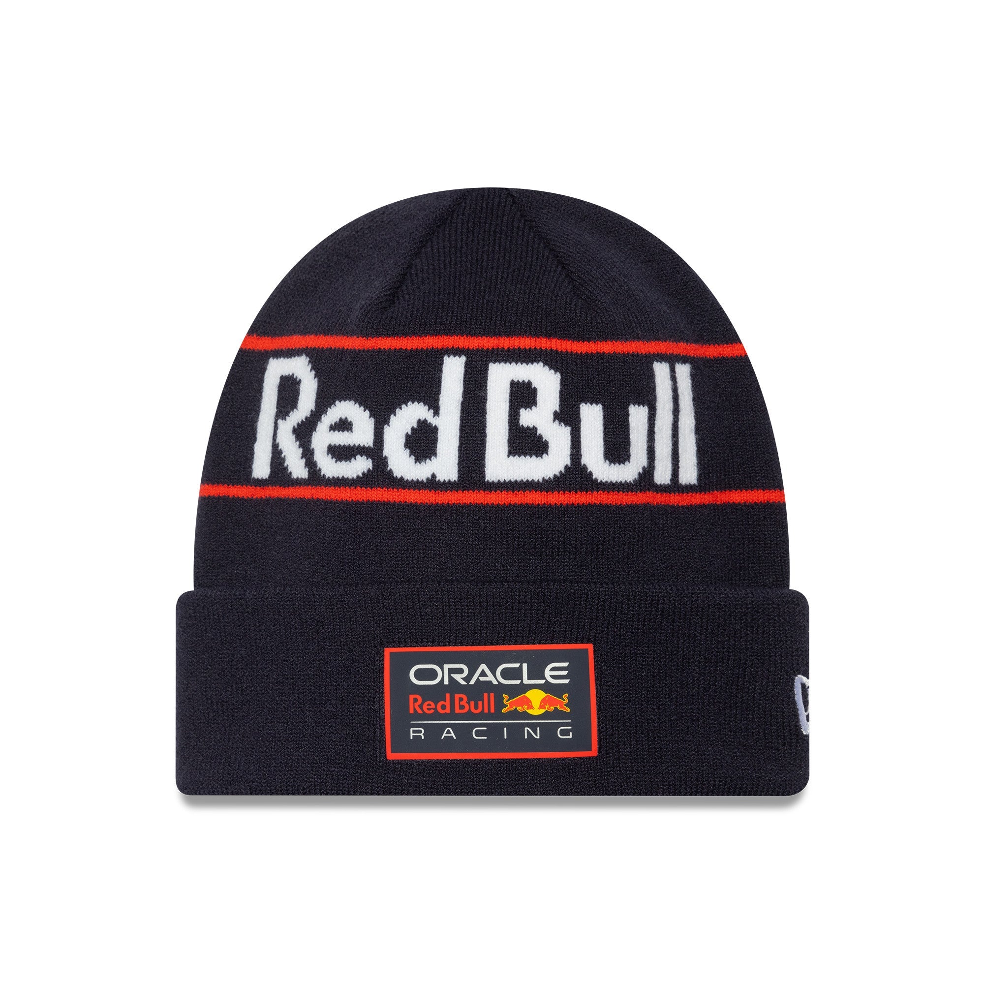 Red Bull Racing F1 Team 2025 Word Mark Cuff Knit Voksne - Night Sky/Hvid