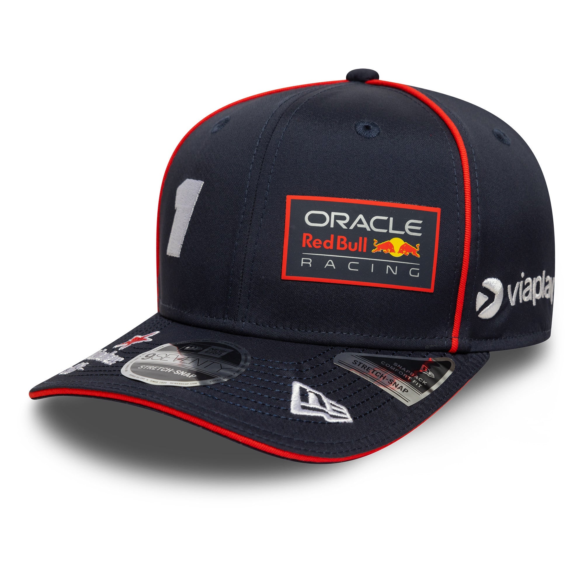 Red Bull Racing F1 Team 2025 Max Verstappen 9Seventy Kasket Stretch Snap Voksne - Night Sky/Hvid