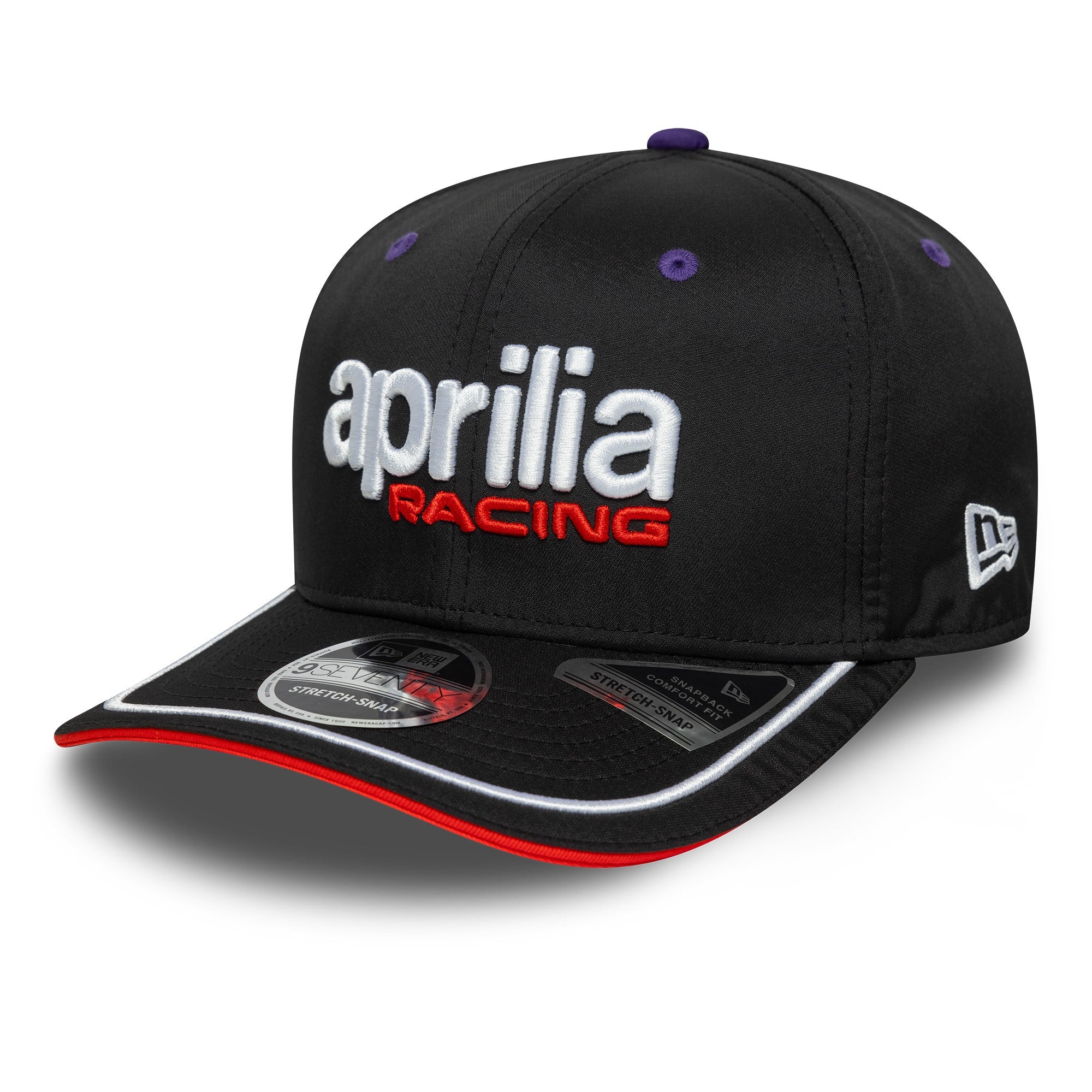 Aprilia Team 2025 9Seventy Kasket Stretch Snap Voksne - Sort